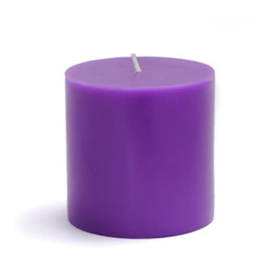 Zest Candle CPZ-080-12 3 x 3 in. Purple Pillar Candles -12pcs-Case- Bulk