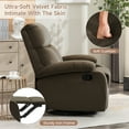 thumbnail image 7 of 360° Swivel Rocking Recliner for Adults, Micro Velboa Rocker Recliner Chair for Living Room, Manual Single Sofa Recliner for Apartment - Dark Brown, 7 of 7