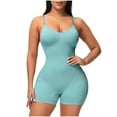 thumbnail image 6 of BLTIBY Tank Top Bodysuit for Women U Neck Solid Color Shorts Jumpsuit Tummy Control Seamless Shapewear Comfy Fashion Bodysuits Green S, 6 of 9