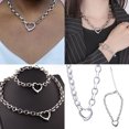thumbnail image 2 of COOLHOOD Fashionable Couple Accessories Love Heart Pendant Necklace and Bracelet Set Adjustable Clasp Jewelry for Men and Women, 2 of 3
