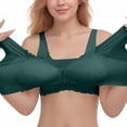 thumbnail image 3 of VISALY Front Cloure Lace Bra Full Coverage Bras Wireless Bras with Support And Lift Everyday Bralettes for Older Women Blackish Green L, 3 of 8
