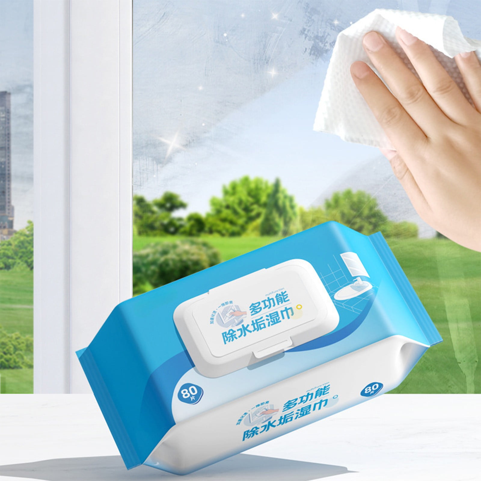 EGNMCR Kitchen Stain Removal Wipes 80pcs No Wash Cleaning Wipes Stain Removal Oil Disheswashing Range Hood Cleaning Wipes 1ml Non woven wet wipes