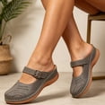 thumbnail image 4 of hoksml Women Round Toe Cutout Mule Clogs, Buckle Ankle Strap Slip On Low Wedge Casual Shoes, 4 of 5