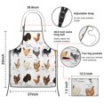 thumbnail image 3 of White Chicken Breed Pattern Apron-Garden Aprons for Women with Pockets-Cotton Linen Waterproof Kitchen Cooking Gardening Aprons Adjustable for Kitchen,Cooking,BBQ and Salon 33x27 Inch, 3 of 7