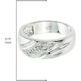 thumbnail image 3 of Men's 925 Sterling Silver Diamond Wedding Band,11, 3 of 4