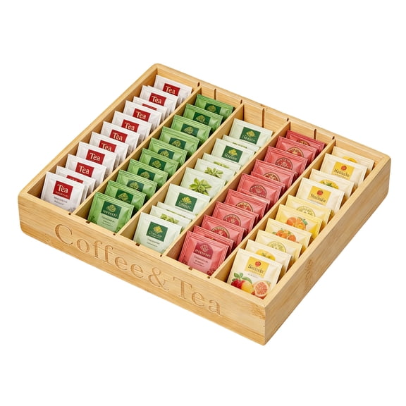 Garvee Wood Coffee Pod Organizer for Drawer or Countertop, Adjustable K Cup Holder Storage Rack Holds 25-36 Pods, Wooden Coffee Capsule Holder for Kitchen Coffee Bar, Office Breakroom