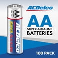 thumbnail image 2 of ACDelco 100 pilas AA, batería súper alcalina de máxima potencia, vida útil de 10 años, embalaje resellable, 2 of 5