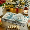 thumbnail image 3 of mubwai Blue Pine Trees Balls Merry Christmas Placemats Set of 4, 12x18 Inch Winter Xmas Table Mats for Party Kitchen Dining Decoration, 3 of 6