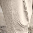 thumbnail image 4 of successthop Womens Capri Pants Elastic Waist Big Mens Drawstring Trousers Outfits Solid Baggy Slacks with Pockets Beige, 4 of 5