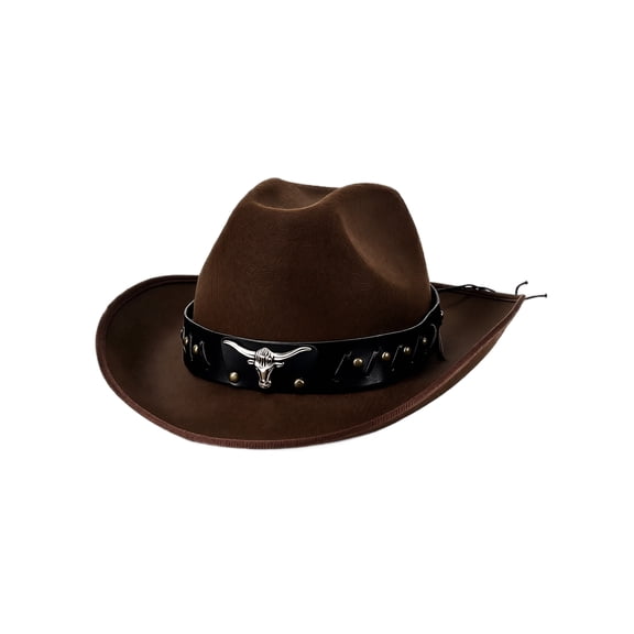 Cowboy Hat for Men Women Suede Western Leather Cowgirl Hats Uniex Hat,One Size
