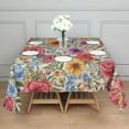 thumbnail image 3 of Pioneer Flower Floral Print Pattern Square Tablecloth,Waterproof Square Table Cover,Wipeable Spillproof Washable Table Cover for Home Kitchen Party Decor 42"X42"(107x107cm), 3 of 6