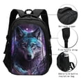 thumbnail image 3 of Honeii Purple Sky Wolf for Travel Laptop Backpack, Business Laptops Backpack with USB Charging Port, College High School Computer Bag for Men Women, 3 of 7