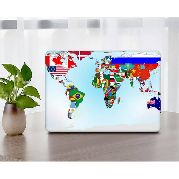 KSK KAISHEK Plastic Hard Shell for 2023/2022/2021 Released MacBook Pro 14 inchs XDR Display & Touch ID + Black Keyboard Cover Model: A2779 M2 & A2442 M1 World Map 33