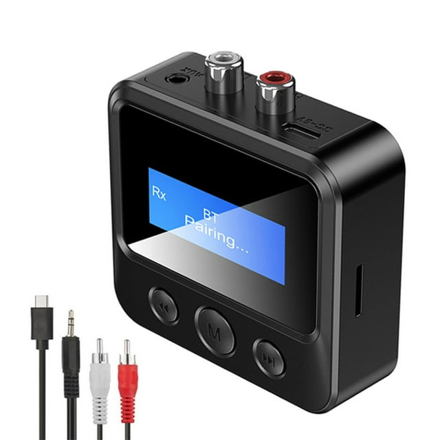 LCD Audio Adapter 3.5mm AUX RCA Wireless Audio Adapter Support TF Card for TV PC