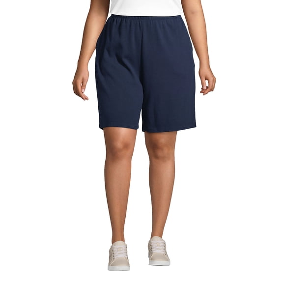 Lands' End Women's Plus Size Women's Sport Knit High Rise Shorts