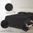 thumbnail image 4 of Amay 500 Thread Count Cotton Flat Sheet, Cooling & Durable Bedding Top Sheet, Short Queen, Black, 90" x 102", 1 Flat Sheet, 4 of 7