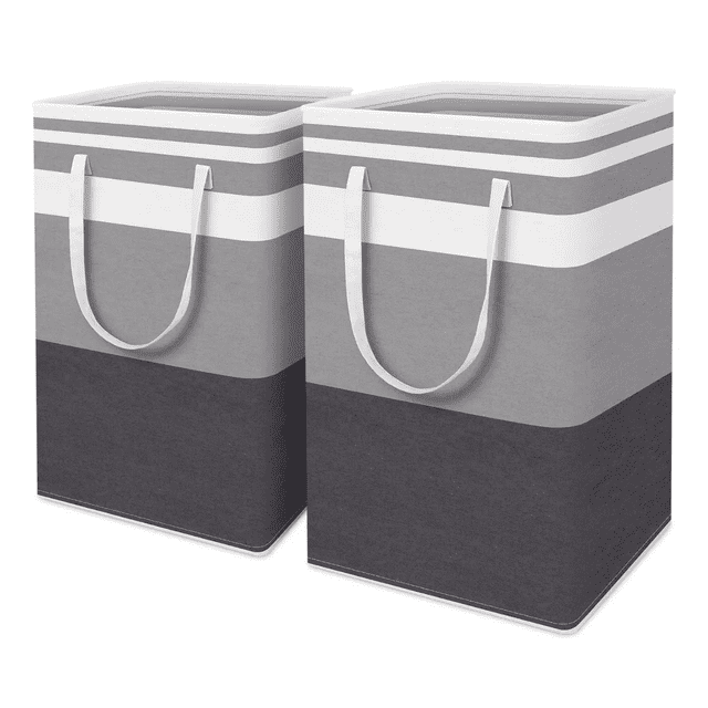 Cestos Plegables Grandes 2 Pz Gris de 75 Lt