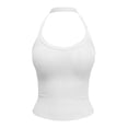 thumbnail image 3 of Leidass Womens Spaghetti Strap Scoop Neck Ribbed Tank Top Cami Shirts White S, 3 of 5