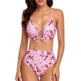 thumbnail image 2 of Traje De Baño, Traje De Baño De Mujer De 2 Piezas De Cintura Alta Con Estampado Bonito En La Parte Delantera Para La Playa ANGGREK Otros, 2 of 8