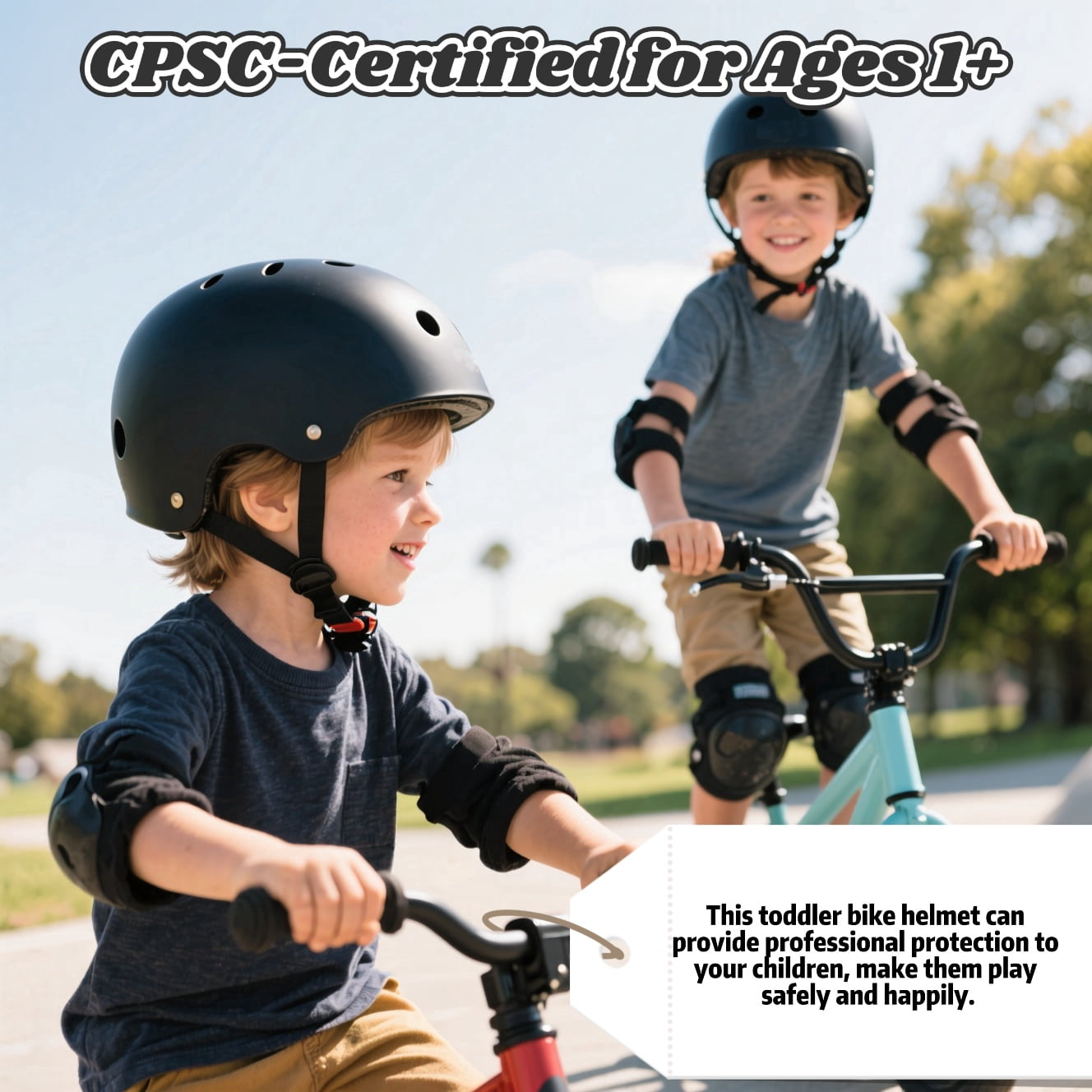 Kids Bike Helmet, Toddler Bicycles Helmets for 3-12 Boys Girls, Adjustable Cycling Multi-Sport Child's Helmet for Roller Skating Scooter CPSC