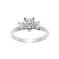 thumbnail image 1 of Bague de Fiançailles Diamantée Ronde en Or Blanc 14 Ct 3/4ct TGW, 1 of 1