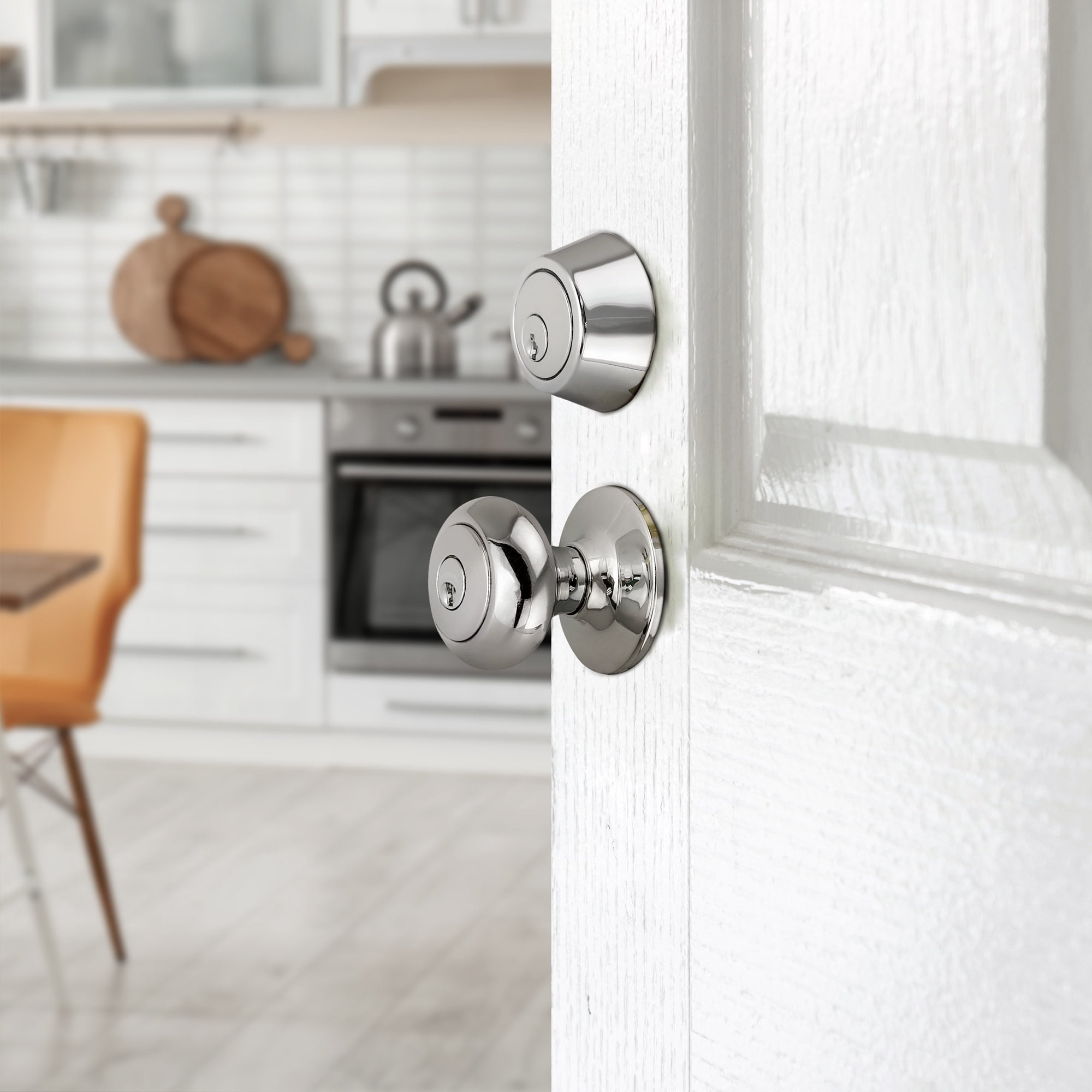 Design House Pro Deadbolt 2-Way Single Cylinder Deadbolt with Latch, Polished Chrome