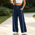 thumbnail image 5 of Tqcoqu Women's Baggy Wide Leg Pants Casual Drawstring Elastic Waisted Contrast Side Stripe Workout Y2K Track Pants,Women's S-XXL, 5 of 6