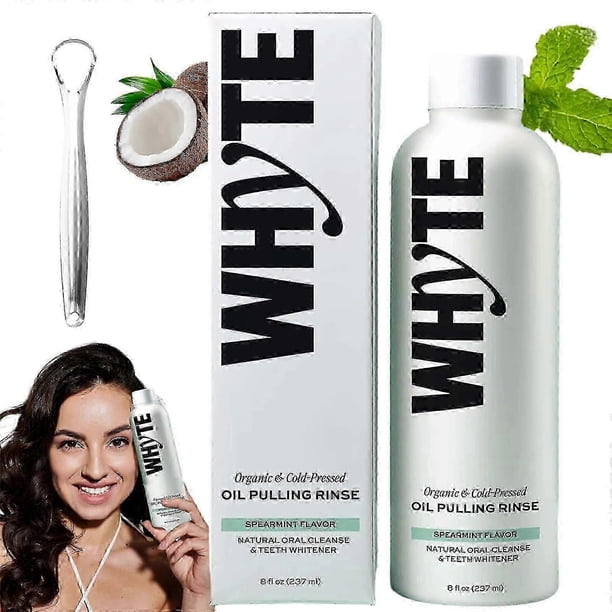 237ml Whyte Oil Pulling, Soothe Gums & Freshen Breath Mouthwash, Herbal Oral Rinse with Coconu Oil, Plant-Based Oral Care Fluoride-Free Mouthwash