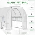 thumbnail image 5 of Outdoor Storage Shed Outsunny 10' x 7' x 7' Walk-in Tunnel Greenhouse, Outdoor Green House with Anti-Tear PE Cover, Zipper Doors and Mesh Windows, White,Small Storage Shed, 5 of 10