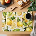thumbnail image 2 of Placemat Set of 4 Yellow Lemon Leaves Placemats for Dining Table Fruit Washable Table Mats for Kitchen and Party Decor Indoor & Outdoor Use, 2 of 8