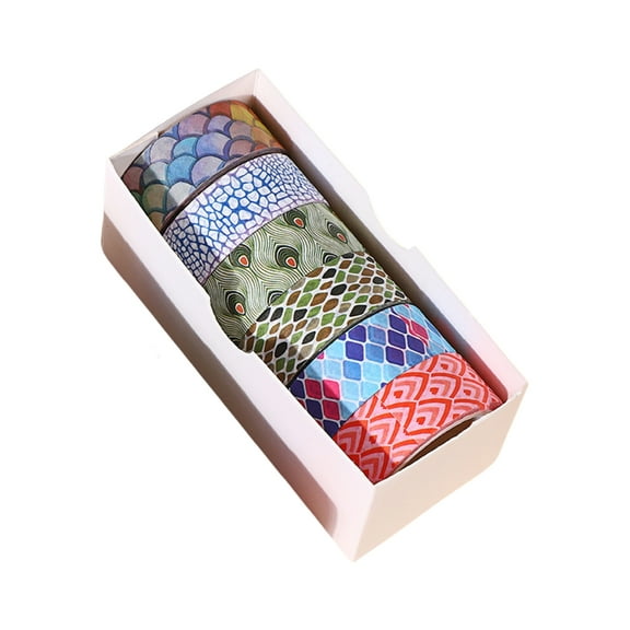 6 Rolls Washis Tape Decorative Tape Animal Print Crafting Tape Craft Supplies for Craft Journals Scrapbooking Wrapping