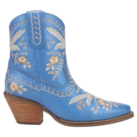 

Dingo Womens Primrose Floral Snip Toe Casual Boots Ankle Mid Heel 2-3