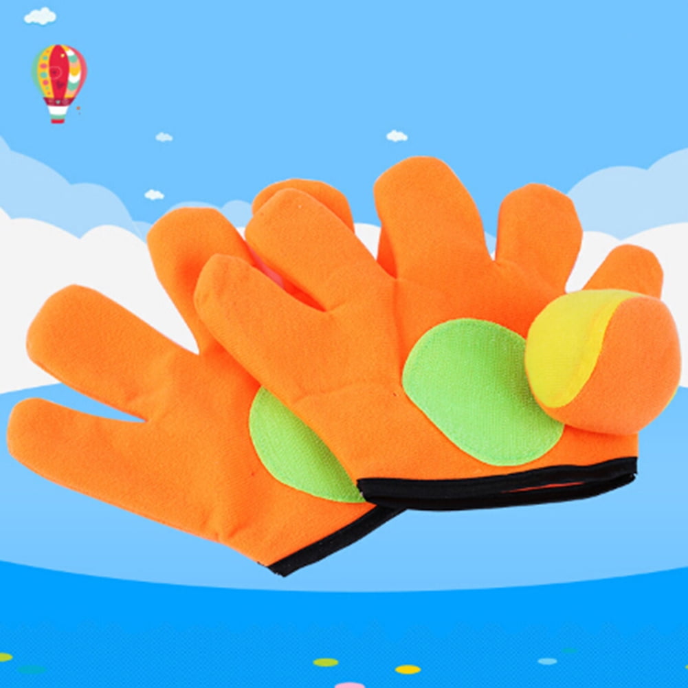 Interactive Palm Sucker Stick Gloves Sticky Ball Glove Toy Kids Gift 