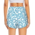 thumbnail image 2 of Lsque Blue Snake Printed Women's Running Shorts with Liner Pockets,Elastic Quick Dry Workout Athletic Gym Yoga Shorts,Womens High Waist Shorts-Small, 2 of 9
