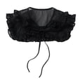 thumbnail image 1 of Fashion Chiffon False Collar Shawl Ruffle Dress Decor Accessories Black, 1 of 8