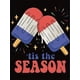 thumbnail image 2 of Women's Casual Summer Tee - Trendy Round Neck Short Sleeve with Unique Ice Pop & Fireworks Print, Stretchy Polyester Blend, Machine Washable, Smoking Fireworks Pattern, Holiday Comfort, Leisure Style, 2 of 7