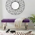thumbnail image 2 of Posh Living Myles Tufted Velvet Bench with Stainless Steel Legs in Purple/Chrome, 2 of 8