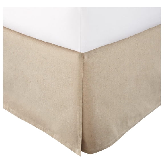 Drevy Linen Dust Ruffle, 16-inch Drop with Box Pleat (Queen)