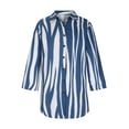 thumbnail image 4 of Cárdigan Para Mujer Con Estampado de Moda de Manga Larga Con Un Solo Pecho, Camisa Suelta Con Solapa Odeerbi ODB184858, 4 of 8