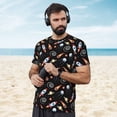 thumbnail image 4 of Wukai Space Rocket Print Men's Short-Sleeved Mesh T-Shirt,Quick-Dry Short Sleeve Workout T-Shirt-, 4 of 8