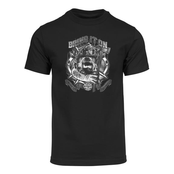 Gravity Threads Mens Bring It On American Firefighter Short-Sleeve T-Shirt - Black - 2X-Large