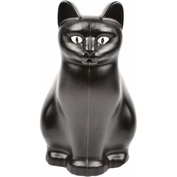 Esschert Design Plastic Cat Watering Can, 10.39 x 6.69 x 11.1 inches, Black
