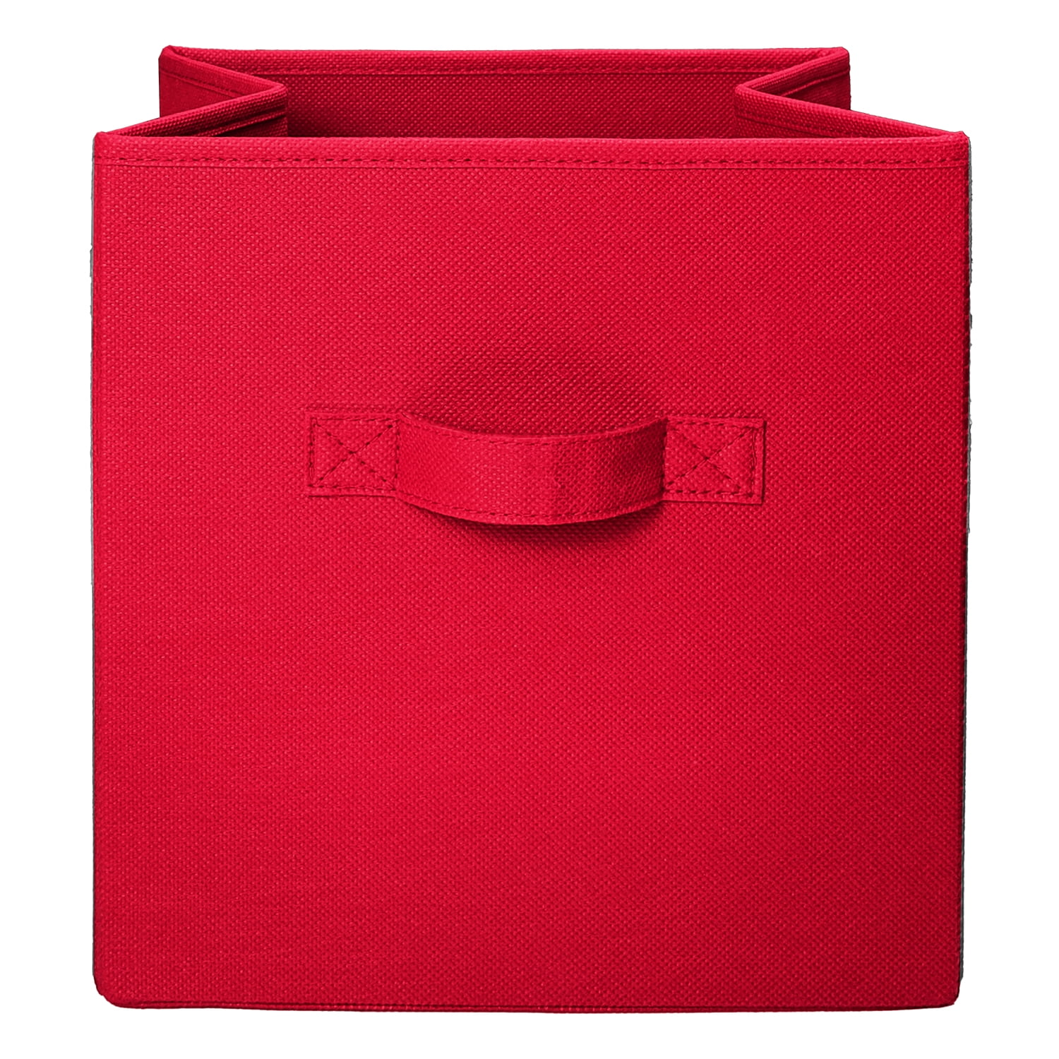 Mainstays Collegiate Collapsible Fabric Bins 10.5X10.5, Red Engine, 4 Pack
