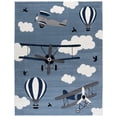 thumbnail image 2 of SAFAVIEH Carousel Kids Biplanes in the Sky Area Rug, Blue/Ivory, 8' x 10', 2 of 11
