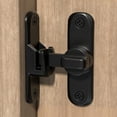 thumbnail image 3 of 90/180 Degree Barn Door Latch,HXRH Heavy Duty Barn Door Lock,1pack Black Rust-Proof Metal Lock for Home,Office,Gardens,Bathrooms,Cabinets, 3 of 7