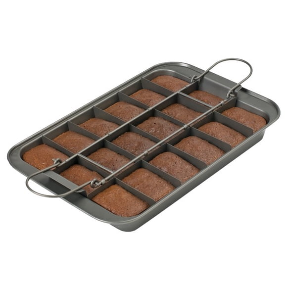 Chicago Metallic Professional Slice Solutions Brownie Pan, 9-Inch-by-13-Inch - , Dark Gray