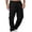 Black, variant on Maplenight Mens Straight Leg Cargo Pants Drawstring Elastic Waist Hiking Pants Outdoor Casual Work Trousers with Multi Pockets