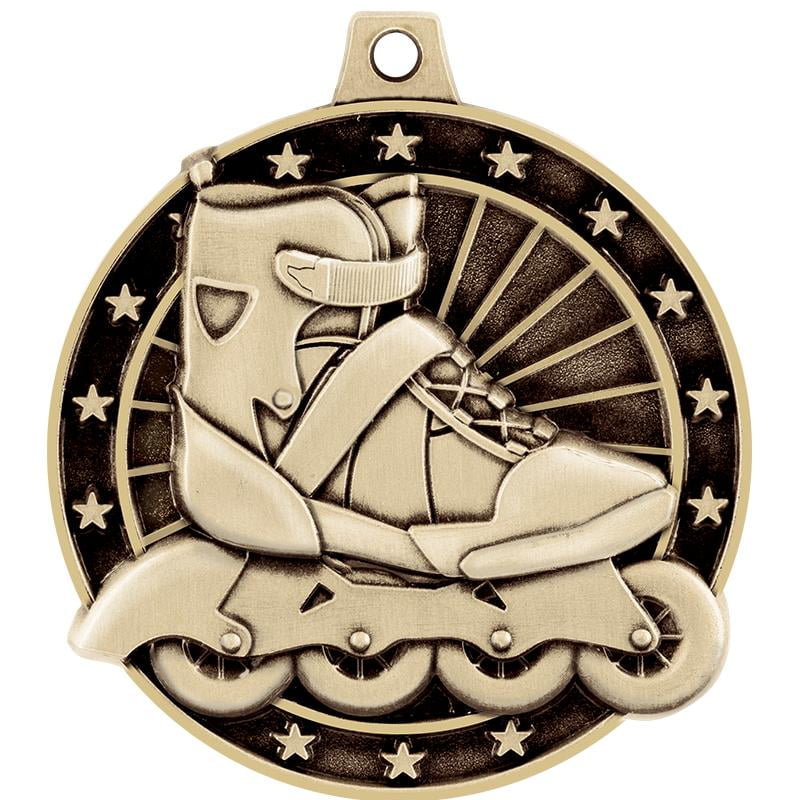 Skating Medals, 2" Gold Diecast Skating Medal Award 10 Pack