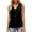 Black, variant on MIXUE Boho Tops For Women Summer Solid Color V Neck Button Sleeveless Vest T-shirts Streetwear,Red,XXL