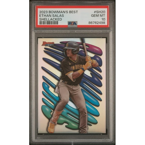 Graded 2023 Topps Bowmans Best Ethan Salas #SH20 Shellacked Rookie RC Baseball Card PSA 10 Gem Mint